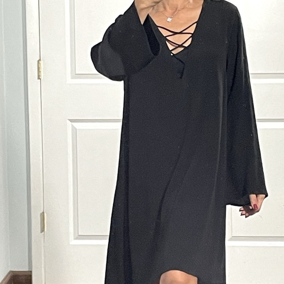 Astr Dresses & Skirts - Astr the Label Black Lace Up Neckline Fully Lined Mini Dress size S